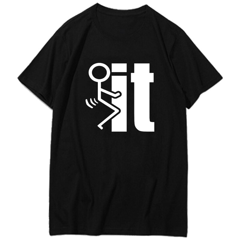 Top Tees Fck It Sarcastic Offensive Rude Unisex สีดําและสีขาวเสื้อยืดกราฟิกเสื้อยืดขนาดใหญ่เสื้อยืดค