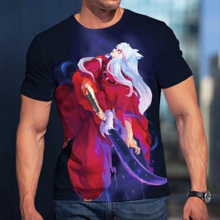 In 2021 Manga Clothes Inuyasha Main Character T-Shirt Round Neck Unisex Women Child Short Sleeves Casual Soft Asian_01