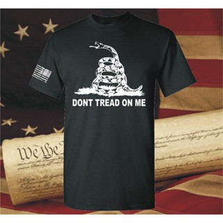 Yuanl5 [พร้อมส่ง] เสื้อยืดแขนสั้น พิมพ์ลายธงชาติอเมริกา DonT Tread On Me Gadsden สีเหลือง สําหรับผู้ชาย พลัสไซซ์ XS-6XL