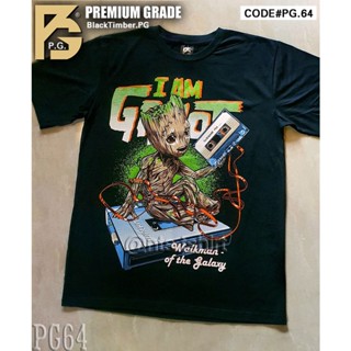 🌟​พร้อมส่ง​🌟 PG 64 I am Groot เสื้อยืด หนัง นักร้อง เสื้อดำ สกรีนลาย ผ้านุ่ม PG T SHIRT S M L XL XXL