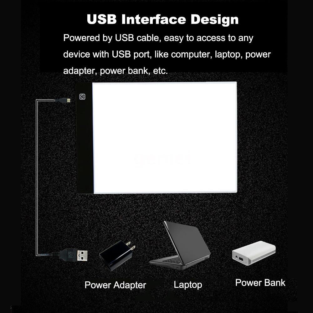 แผ่นกระดานวาดรูป A4 LED Light สำหรับ Computer PC Notebook