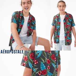 AEROPOSTALE  เสื้อเชิ้ต ผ้าฝ้าย แบบเป็นทางการ สไตล์ชายหาด สําหรับผู้ชาย