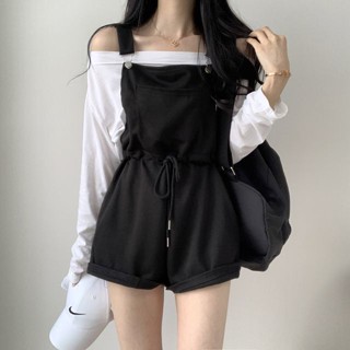 Teddy Overalls👖ชุดเซตสไตล์เกาหลี เอี๊ยมยีนส์สุดคิวท์ เสื้อเชิ้ตแขนยาว +ชุดเอี๊ยม เอี้ยมขายาว ชุดคลุมท้อง