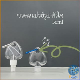 Tmala ขวดสเปรย์รูปหัวใจ พร้อมตะขอเกียว สะดวกพกพา  Heart shaped spray bottle