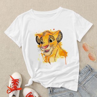 Women Blouse Vintage Womens T shirt The Lion King Simba Printed Aesthetic Clothes White Basic Tops_01