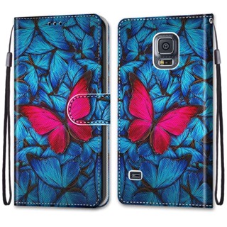 เคสโทรศัพท์หนัง ฝาพับ ลายสิงโต แมว ผีเสื้อ พร้อมช่องใส่บัตร สําหรับ Samsung Galaxy S23 Plus S23 Ultra A54 A14 A04 4G