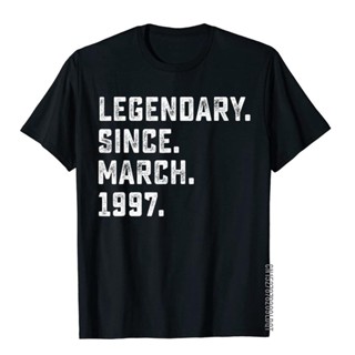 Legendary Since March 1997 21st Years Old Birthday Shirt Cotton Tops T Shirt Gift Fashion Fashionable Top T-Shirts_03