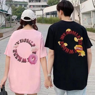 Couple wear short-sleeved T-shirt  student Korean style  over size couple half-sleeved top 情侣装夏季短袖t恤新款学生韩版宽松情侣款半袖上衣