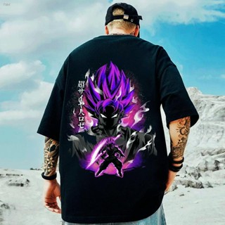 S-5XL ¤ดราก้อนบอล อะนิเมะ เสื้อยืดสำหรับคุณผู้ชาย สีดำ แรงบันดาลใจจาก Goku ผ้าฝ้ายทรงหลวม เสื้อผ้า เสื้อ