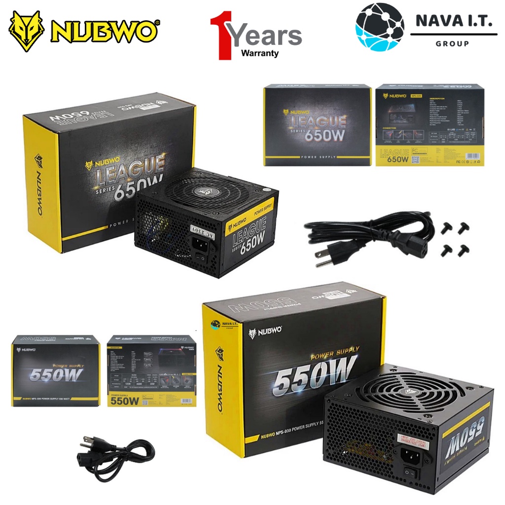มีส่งด่วน NUBWO POWER SUPPLY (อุปกรณ์จ่ายไฟ) 550 650 WATT (NPS-020) (NPS-030) FULL ประกัน 1 ปี