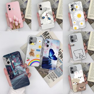 ใหม่ เคสโทรศัพท์มือถือ ซิลิโคนนิ่ม TPU ใส กันกระแทก ลายผีเสื้อ แมวสายรุ้ง แฟชั่น สําหรับ Xiaomi Redmi 12C Poco C55 6.71 นิ้ว