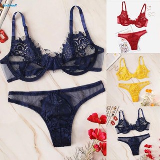 【HODRD】Womens Sexy Nightwear Sleepwear Lingerie Lace Underwear Strap Bodysuit Bra Set【Fashion】