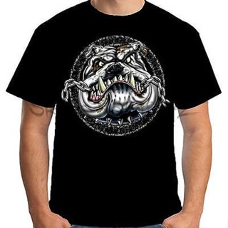 men t shirt cotton s Mad Bulldog Biker Motorcycle Angry Dog British  t-shirts 4XL 5XL euro size drop shipping_04