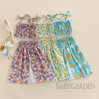 Babygarden-1-6 ปี ชุดเสื้อผ้าเด็กผู้หญิง สายสปาเก็ตตี้ ยกทรง + กระโปรงเอวยางยืด