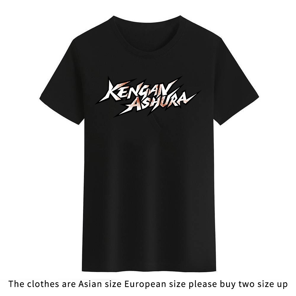 Kengan Ashura เสื้อยืดสําหรับผู้ชายผู้หญิงสีดําสีขาว Tees รอบคอ Unisex T เสื้อ Tops C2EN