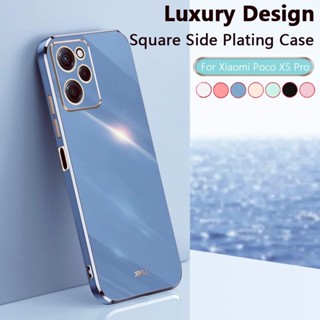 เคสซิลิโคนนิ่ม ชุบทอง 6D กันกระแทก ป้องกันกล้อง สําหรับ Xiaomi Poco X 5 Pro 5G Xiaomi Poco X5 Pro X5Pro 5G Pocophone X5 2023