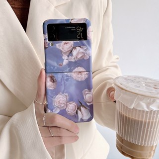 เคสโทรศัพท์มือถือแบบแข็ง กันกระแทก ลายดอกกุหลาบ สไตล์เรโทร สําหรับ Samsung Galaxy Z Flip 3 5G Galaxy Z Flip 4 PC