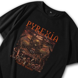 เสื้อยืด พิมพ์ลายวงร็อค Pyrexia Music สไตล์พังก์ร็อค วินเทจ โอเวอร์ไซซ์ สําหรับผู้ชาย ผู้หญิง 261