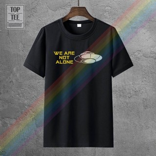 เสื้อยืดผ้าฝ้าย เสื้อยืดแขนสั้น ผ้าฝ้าย 100% พิมพ์ลาย We Are Not Alone Fargo Ufo Alien Symbol Flying Saucers Vril T_02