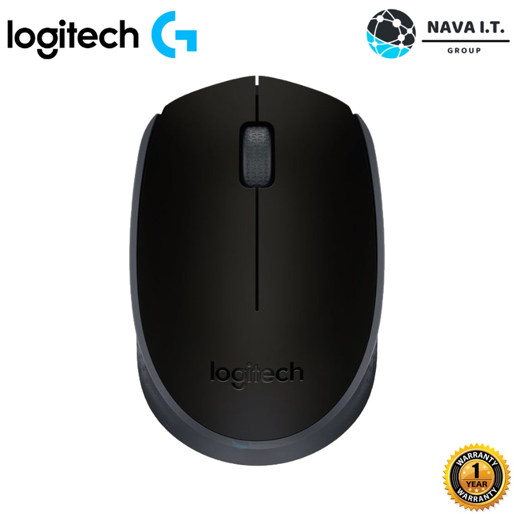 ⚡️กรุงเทพฯด่วน1ชั่วโมง⚡️ LOGITECH B170 WIRELESS MOUSE, 2.4 GHZ WITH USB NANO RECEIVER - BLACK (เมาส์