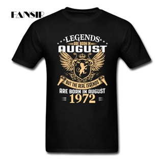 Lyzh เสื้อยืดผ้าฝ้าย พิมพ์ลาย Legends Are Born In August 1972 สําหรับผู้ชาย 2022