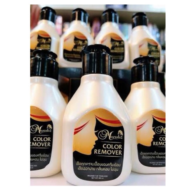 Moraliz color remover น้ำยาเช็ด คราบเปื้อน ยาย้อม สีย้อมผม (โมราลิช) 80ml.  เช็ดสีผม ไม่ทำให้ผิวแห้งตึง ไม่มีกลิ่นฉุน ราคา ถูกที่สุด ดีลบีเคเค แกลเลอรีภาพที่ 7