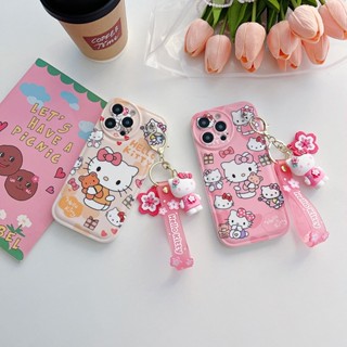 Oppo Reno 3 4 5 6 7 8 SE 9 Pro Plus + 5G เคส 3D การ์ตูน Hello Kitty น่ารัก ของเล่นนุ่ม TPU เคสเบาะลม พร้อมสายคล้องมือ