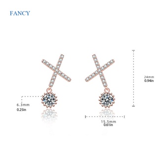 Fancy พังก์ สีทอง สีเงิน ไขว้ ต่างหูสตั๊ด ฮิปฮอป พลอยเทียม เจาะ กระดุม สําหรับผู้หญิง ผู้ชาย เครื่องประดับหู แฟชั่น