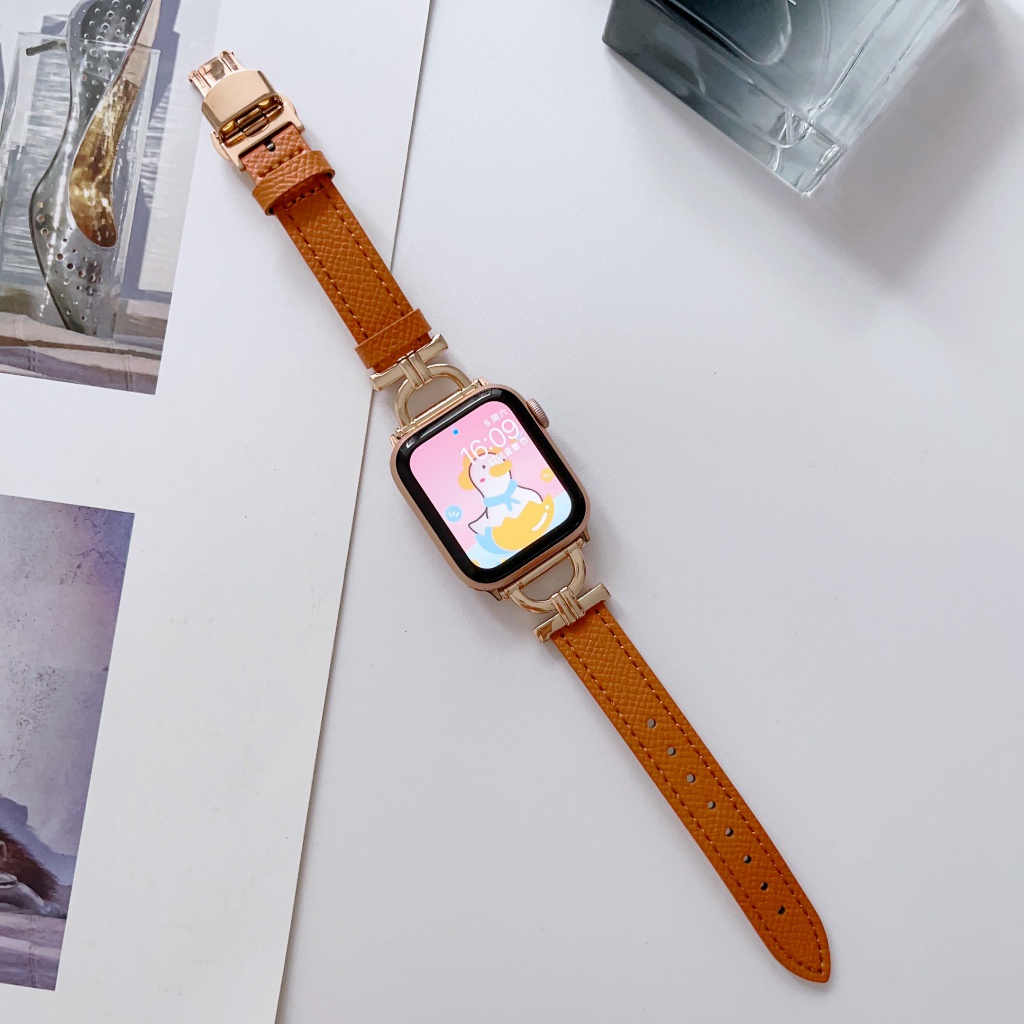 สายนาฬิกาข้อมือ สายหนัง ลายผีเสื้อ สําหรับ Apple Watch 1-8 Generation SE Apple Watch 8 7 SE 6 5 4 3