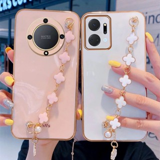 พร้อมส่ง เคสโทรศัพท์มือถือ ซิลิโคนนิ่ม กันกระแทก พร้อมสายคล้องมือ หลากสี สําหรับ Honor X9a X8a X7a 5G