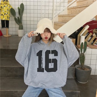 พร้อมส่ง 2 สี 🥭 16 Sweater ฮู้ดกันหนาวแขนยาว (32367)