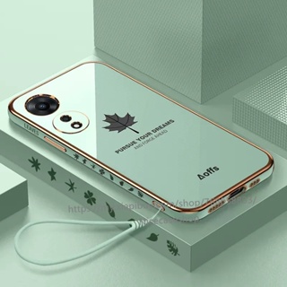 In Stock Hot Sale Soft Casing for OPPO Reno8T 8 T A78 5G 4G เคส Electroplating TPU Maple Leaf Pattern Phone Case Protective Back Coverเคสโทรศัพท