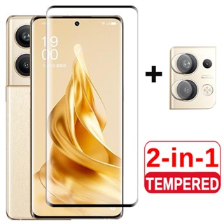 2-in-1 ฟิล์มกระจกนิรภัยกันรอยหน้าจอ ขอบโค้ง สําหรับ OPPO Reno 8T 5G Reno 9 Pro Plus A1 Pro 2023