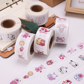 500ดวง/ม้วน สติ๊กเกอร์ sanrio สติกเกอร์เทปซีล สติ๊กเกอร์ซานริโอ้ สติ๊กเกอร์น่ารัก สติกเกอร์หมีสตรอเบอร์รี่ สติ๊กเกอร์เทป