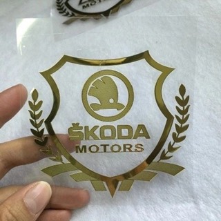 สติกเกอร์ตราสัญลักษณ์ Skoda ขนาด 5.5*5.5 ซม. สําหรับติดตกแต่งรถยนต์ ประตู หน้าต่าง 1 ชิ้น