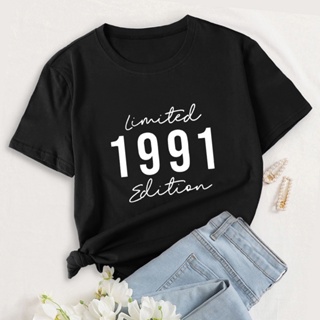 2021 new 1991 printed round neck short sleeve womens T-shirt MU213_03