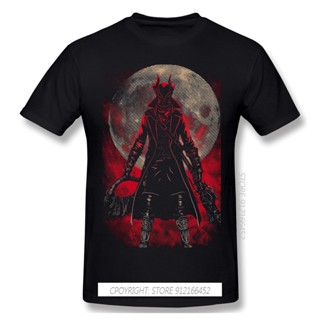 Lyzh เสื้อยืดลําลอง ผ้าฝ้าย 100% แขนสั้น คอกลม พิมพ์ลายเกม The Hunter Bloodborne ARPG สไตล์คลาสสิก สําหรับผู้ชาย