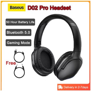 Baseus D02 Pro หูฟังไร้สาย HD สเตอริโอ หูฟังบลูทูธ 5.0 หูฟังกีฬา หูฟังเกมมิ่ง