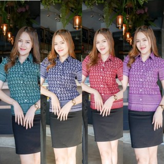 เสื้อเชิ้ต ไร้กระเป๋า สีม่วง แดง เขียว