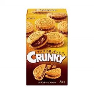 Lotte Crunky biscuit ลอตเต้ครั้นกี้บิสกิต บิสกิตสอดไส้ครีมช็อกโกแลต ขนมญี่ปุ่น 88g