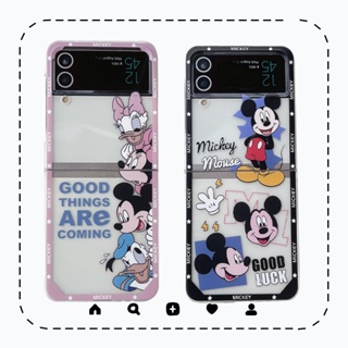 เคสโทรศัพท์มือถือแบบแข็ง ใส กันกระแทก ลายการ์ตูนมิกกี้ มินนี่เมาส์น่ารัก สําหรับ Samsung Galaxy Z Flip 3 5G Z Flip 4 PC fold3 fold 4