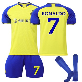 เสื้อกีฬาแขนสั้น ลายทีมชาติฟุตบอล Cristiano Ronaldo CR7 Al-Nassr FC 2022-23 Season