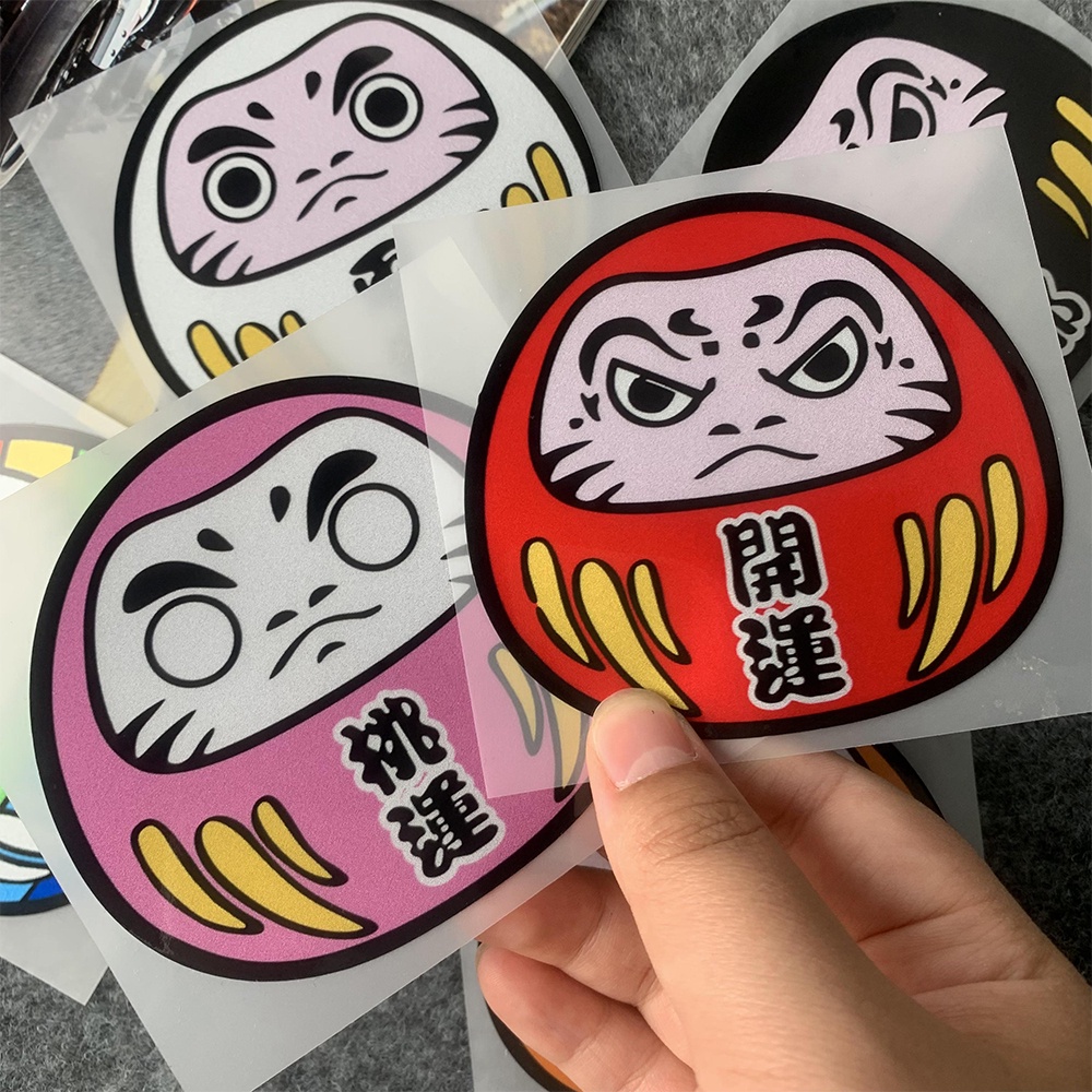 สติกเกอร์สะท้อนแสง ลายการ์ตูน JDM แบบสร้างสรรค์ สําหรับติดตกแต่งรถยนต์ รถจักรยานยนต์ไฟฟ้า