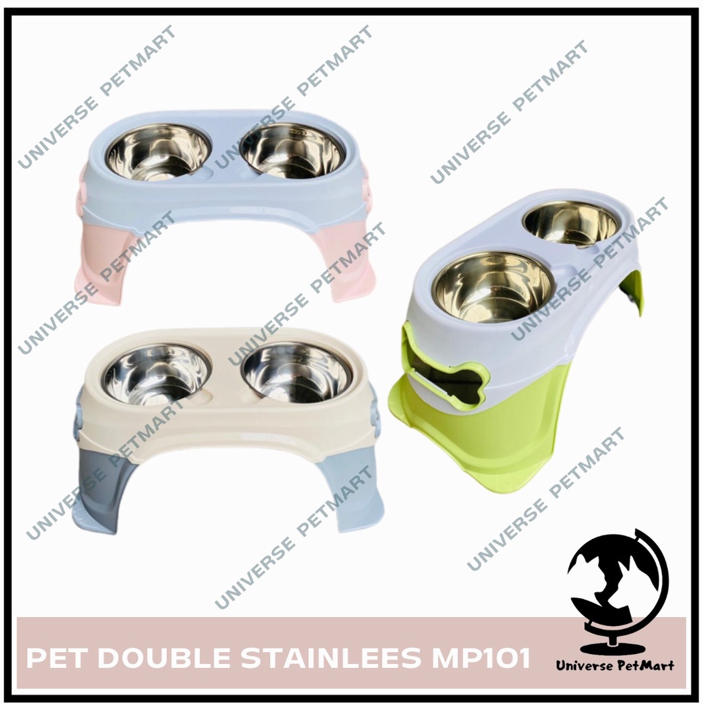 Pet Double Stainless Steel MP101 / Cat Dog Food & Drinking Place