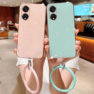 เคสโทรศัพท์มือถือ ซิลิโคนนิ่ม บางมาก พร้อมสายคล้อง หรูหรา สําหรับ OPPO Reno8 T 4G 5G 2023 Reno8T 5G