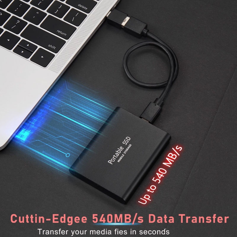 ฮาร์ดดิสก์ภายนอก 1TB 2tb 8tb 16 tb 30 tb 60 tb 128 tb Mini Portable SSD USB 3.1 Type-C ฮาร์ดไดรฟ์ภายนอกความเร็วสูงจัดเก็บข้อมูล Decive สําหรับแล็ปท็อป Mac