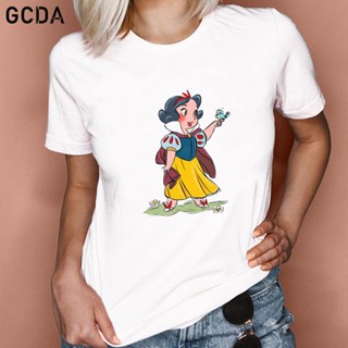 Cute Snow White Print Women T Shirt  Art T Shirt Female Summer Casual T-shirt Harajuku Short Sleeve_01