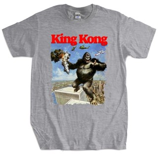 Mens luxury cotton T shirt KING KONG 80s Vintage Movie Mens T-Shirt Black unisex tee-shirt women top tees_01