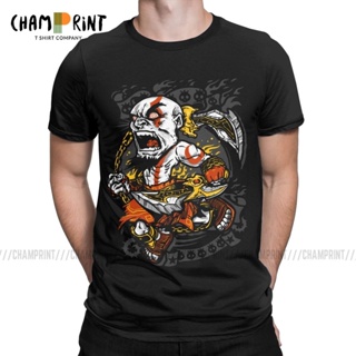 Mens Lord Of War T Shirt God of War Kratos Game 100% Cotton Tops 2021 Fashion Short Sleeve O Neck Tee Shirt Summer_02