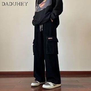 DaDuHey🔥 Mens 2023 New Hong Kong Style Cityboy Casual Pants Autumn and Winter Loose Corduroy Cargo Pants